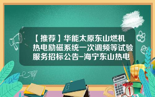 【推荐】华能太原东山燃机热电励磁系统一次调频等试验服务招标公告-海宁东山热电有限公司