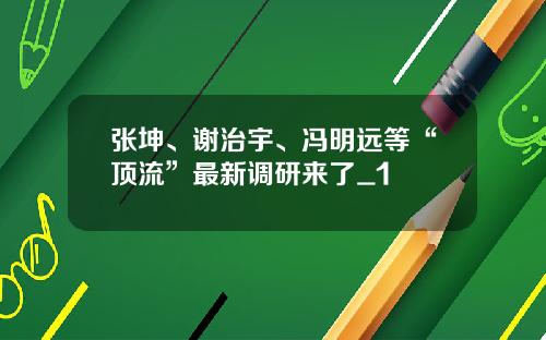 张坤、谢治宇、冯明远等“顶流”最新调研来了_1