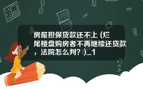 房屋担保贷款还不上 (烂尾楼盘购房者不再继续还贷款,法院怎么判?)_1