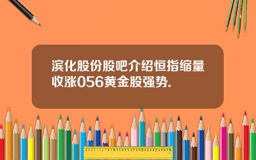 滨化股份股吧介绍恒指缩量收涨056黄金股强势.