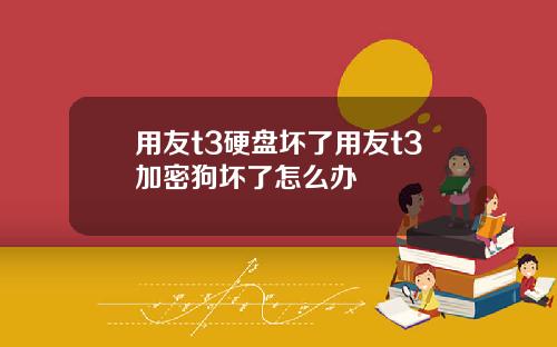 用友t3硬盘坏了用友t3加密狗坏了怎么办