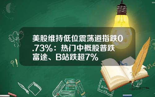美股维持低位震荡道指跌0.73%:热门中概股普跌 富途、B站跌超7%