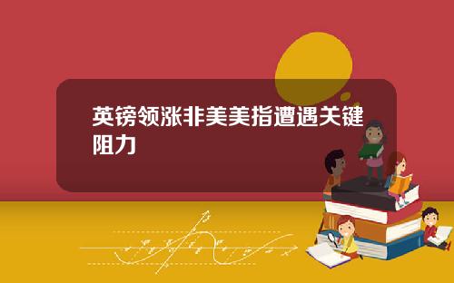 英镑领涨非美美指遭遇关键阻力