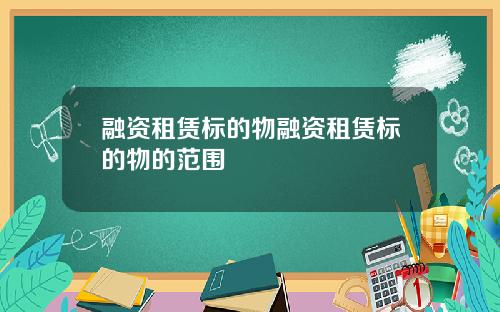 融资租赁标的物融资租赁标的物的范围