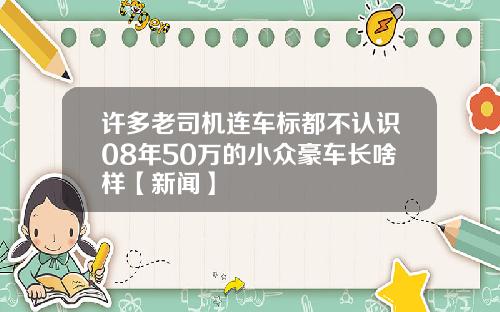 许多老司机连车标都不认识08年50万的小众豪车长啥样【新闻】