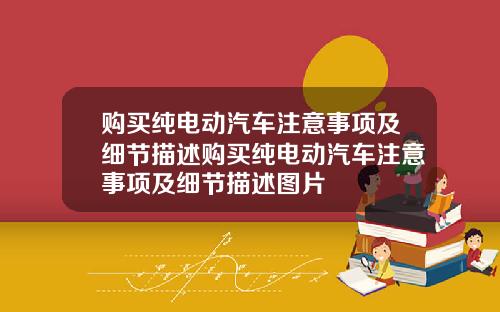 购买纯电动汽车注意事项及细节描述购买纯电动汽车注意事项及细节描述图片