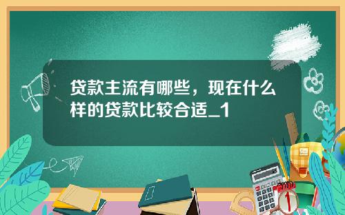 贷款主流有哪些,现在什么样的贷款比较合适_1