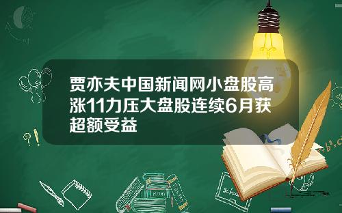 贾亦夫中国新闻网小盘股高涨11力压大盘股连续6月获超额受益
