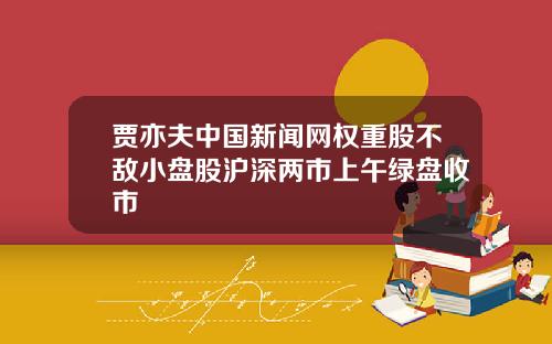 贾亦夫中国新闻网权重股不敌小盘股沪深两市上午绿盘收市