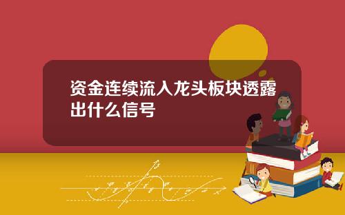 资金连续流入龙头板块透露出什么信号