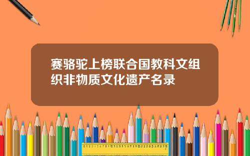 赛骆驼上榜联合国教科文组织非物质文化遗产名录