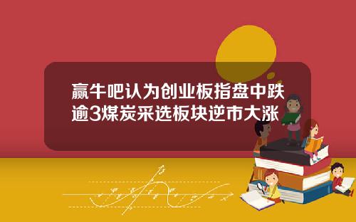 赢牛吧认为创业板指盘中跌逾3煤炭采选板块逆市大涨