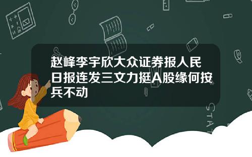 赵峰李宇欣大众证券报人民日报连发三文力挺A股缘何按兵不动