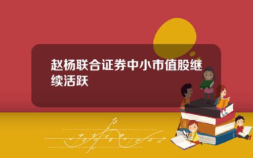 赵杨联合证券中小市值股继续活跃