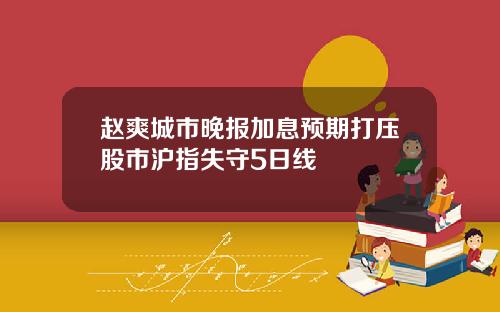 赵爽城市晚报加息预期打压股市沪指失守5日线