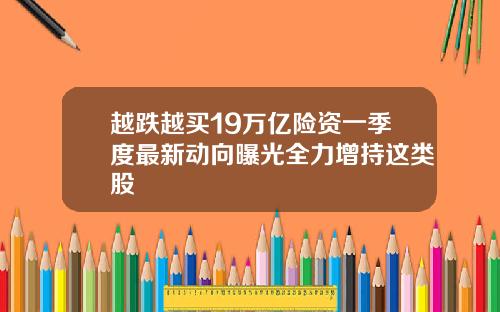 越跌越买19万亿险资一季度最新动向曝光全力增持这类股