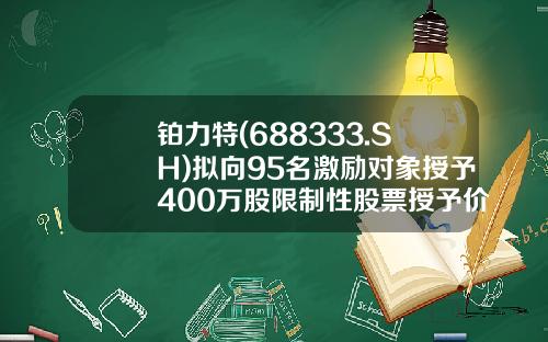 铂力特(688333.SH)拟向95名激励对象授予400万股限制性股票授予价为每股20元-铂力特股票资讯网