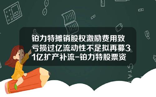 铂力特摊销股权激励费用致亏损过亿流动性不足拟再募31亿扩产补流-铂力特股票资讯最新