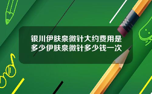 银川伊肤泉微针大约费用是多少伊肤泉微针多少钱一次