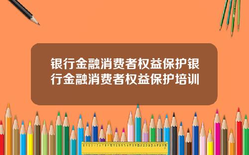银行金融消费者权益保护银行金融消费者权益保护培训