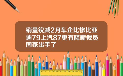 销量锐减2月车企比惨比亚迪79上汽87更有降薪裁员国家出手了