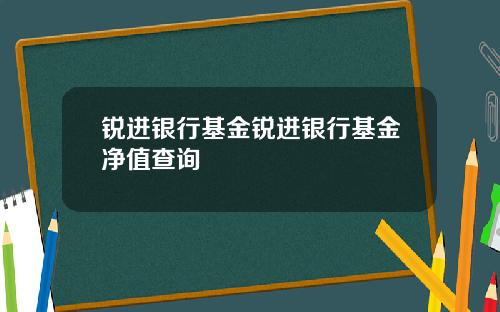 锐进银行基金锐进银行基金净值查询