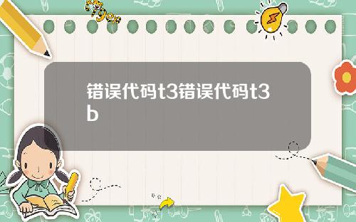 错误代码t3错误代码t3b