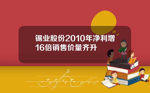 锡业股份2010年净利增16倍销售价量齐升