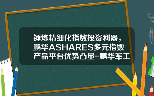 锤炼精细化指数投资利器，鹏华ASHARES多元指数产品平台优势凸显-鹏华军工160630基金