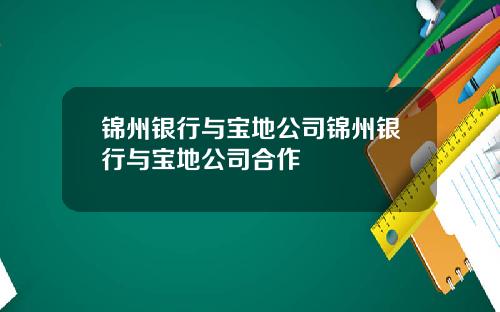锦州银行与宝地公司锦州银行与宝地公司合作