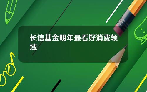 长信基金明年最看好消费领域