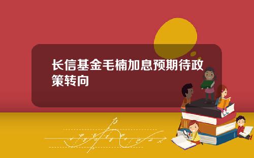 长信基金毛楠加息预期待政策转向