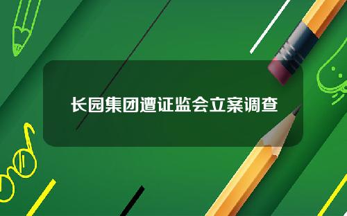 长园集团遭证监会立案调查