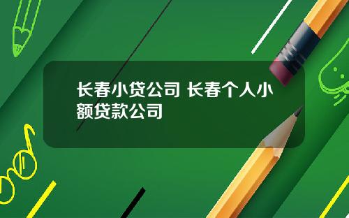 长春小贷公司 长春个人小额贷款公司