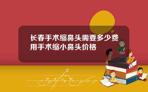 长春手术缩鼻头需要多少费用手术缩小鼻头价格
