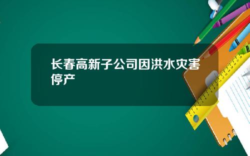长春高新子公司因洪水灾害停产