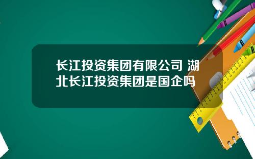 长江投资集团有限公司 湖北长江投资集团是国企吗
