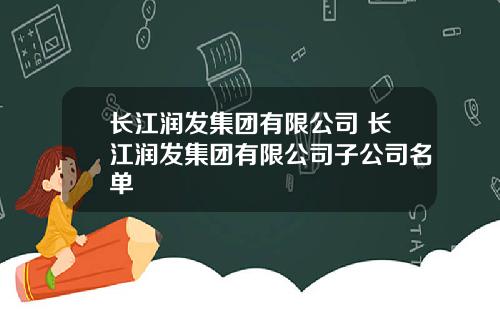 长江润发集团有限公司 长江润发集团有限公司子公司名单