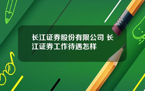 长江证券股份有限公司 长江证券工作待遇怎样