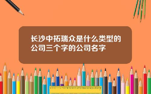 长沙中拓瑞众是什么类型的公司三个字的公司名字