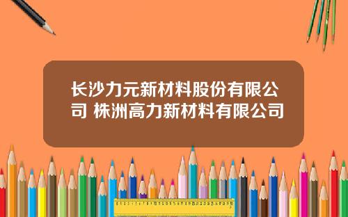 长沙力元新材料股份有限公司 株洲高力新材料有限公司
