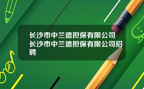 长沙市中兰德担保有限公司长沙市中兰德担保有限公司招聘