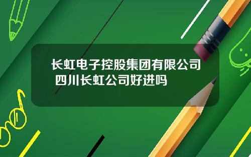 长虹电子控股集团有限公司 四川长虹公司好进吗