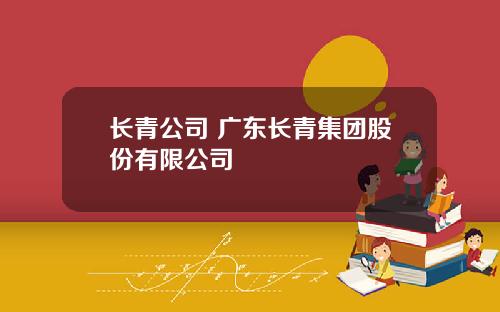 长青公司 广东长青集团股份有限公司