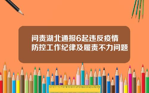 问责湖北通报6起违反疫情防控工作纪律及履责不力问题
