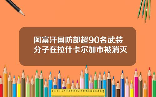 阿富汗国防部超90名武装分子在拉什卡尔加市被消灭