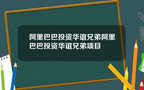 阿里巴巴投资华谊兄弟阿里巴巴投资华谊兄弟项目