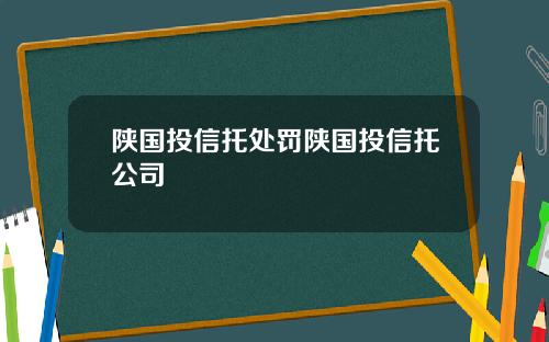 陕国投信托处罚陕国投信托公司
