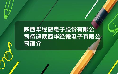 陕西华经微电子股份有限公司待遇陕西华经微电子有限公司简介