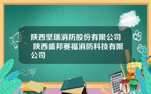 陕西坚瑞消防股份有限公司 陕西盛邦赛福消防科技有限公司